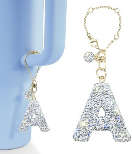 Rhinestone Inlaid Letter Resin Charm Bar