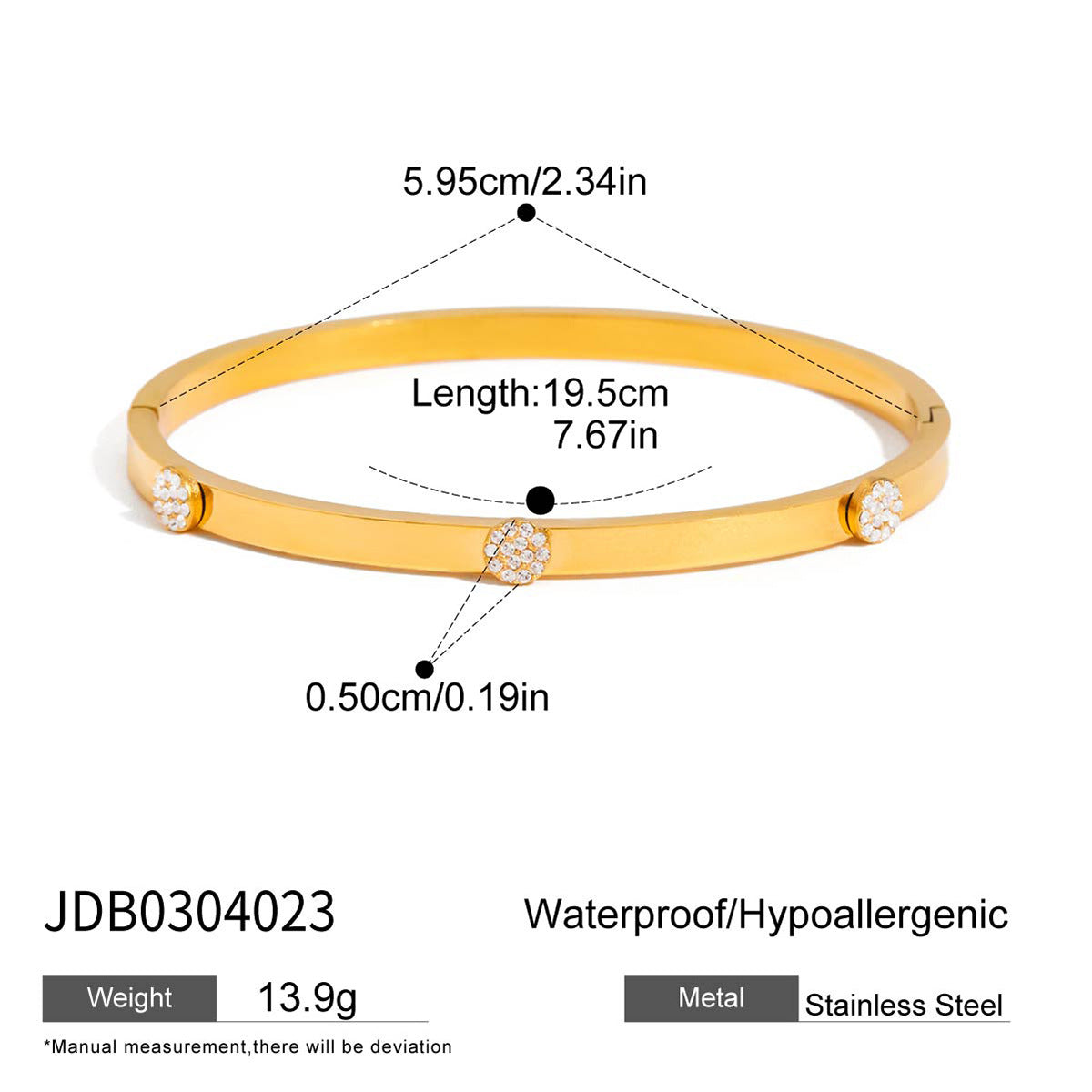 Bracciale di lusso in acciaio inossidabile con strass intarsiati a forma di cuore, braccialetto placcato ipoallergenico da donna