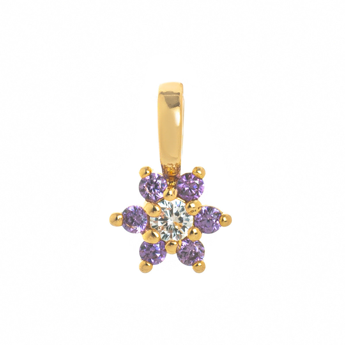 Minimalist Geometric Square Brass Pendant with Gemstone and Cubic Zirconia Inlay DIY Charm Bar Necklace for Women