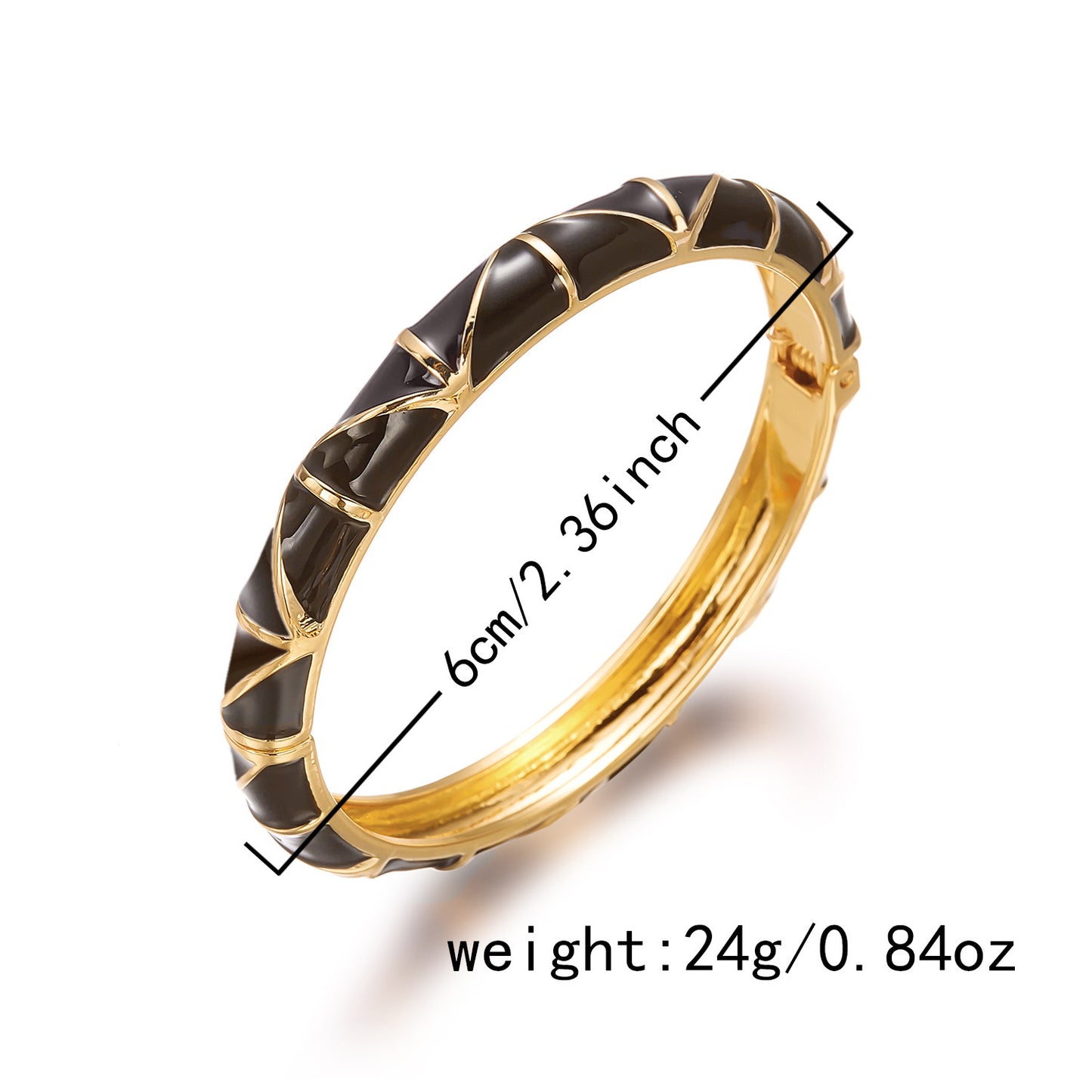 Bracciale in lega placcato oro con gocce geometriche