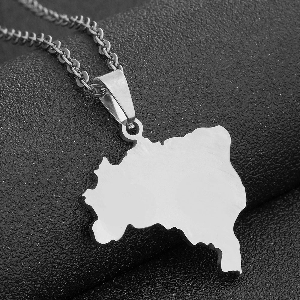 Collana con Ciondolo Geometrico Minimalista in Acciaio Inossidabile con Finitura Smaltata, Unisex