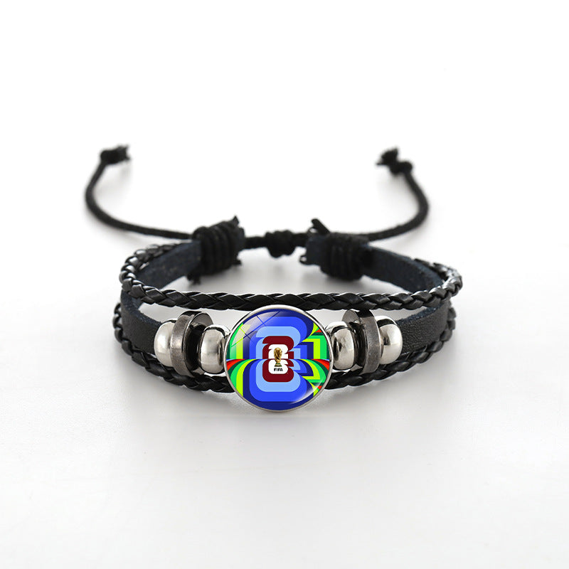 Unisex Leather Bracelet Fashion Casual Woven Bangle