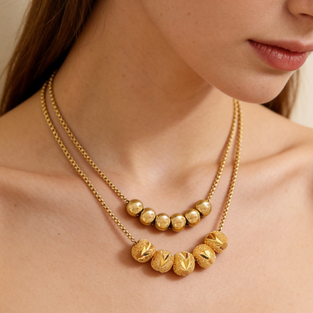 Elegant Geometric Round Stainless Steel PVD Necklace for Women