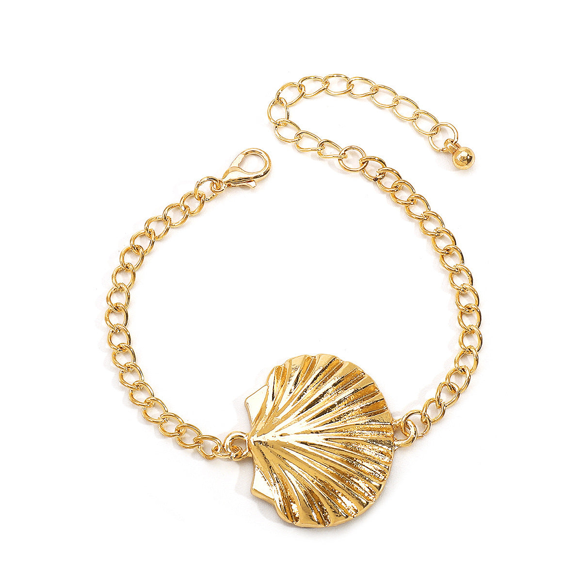 Elegante Collar con Colgante de Estrella de Mar y Concha en Aleación con Acabado Bañado para Mujer
