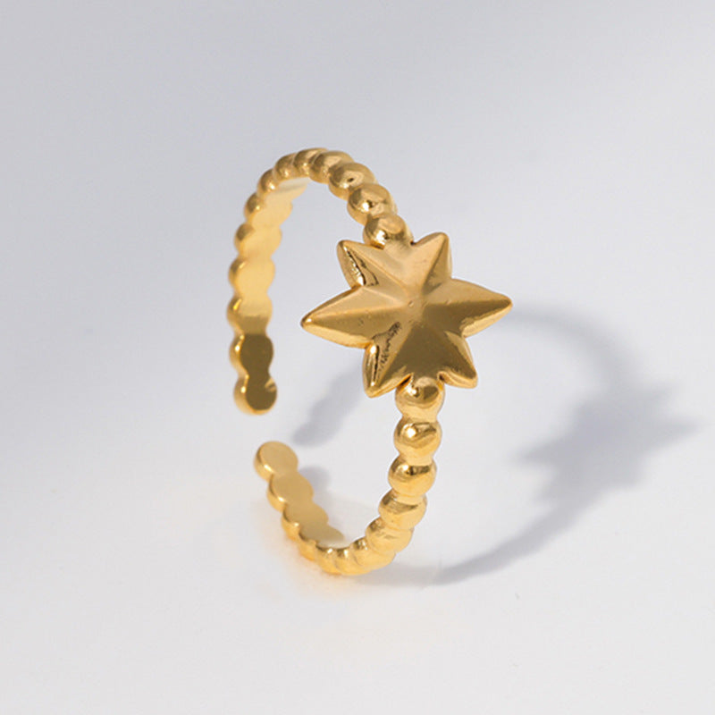 Minimalist Star Shaped Stainless Steel Ring for Women