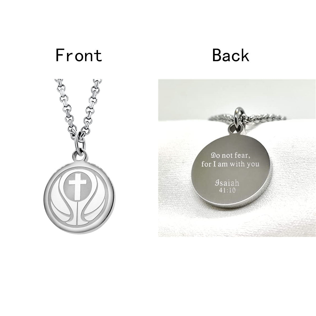 Collana girocollo da donna con ciondolo rotondo geometrico minimalista in acciaio al titanio con finitura lucida e catena a O