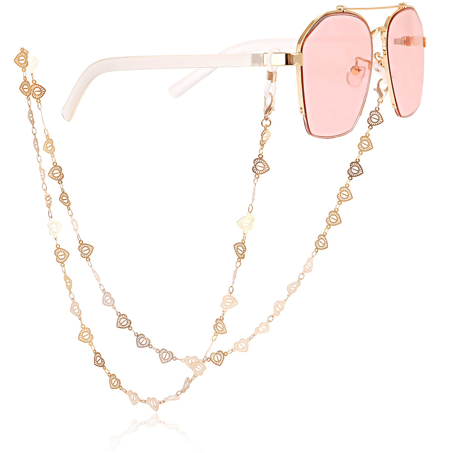Heart Alloy Glasses Chain Mask Holder Anti-slip Accessory