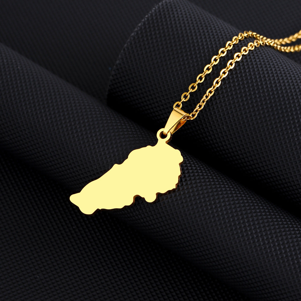 Collana Pendente Geometrica Vintage in Smalto per Unisex Acciaio Inossidabile e Titanio con Catena a O Gioielli