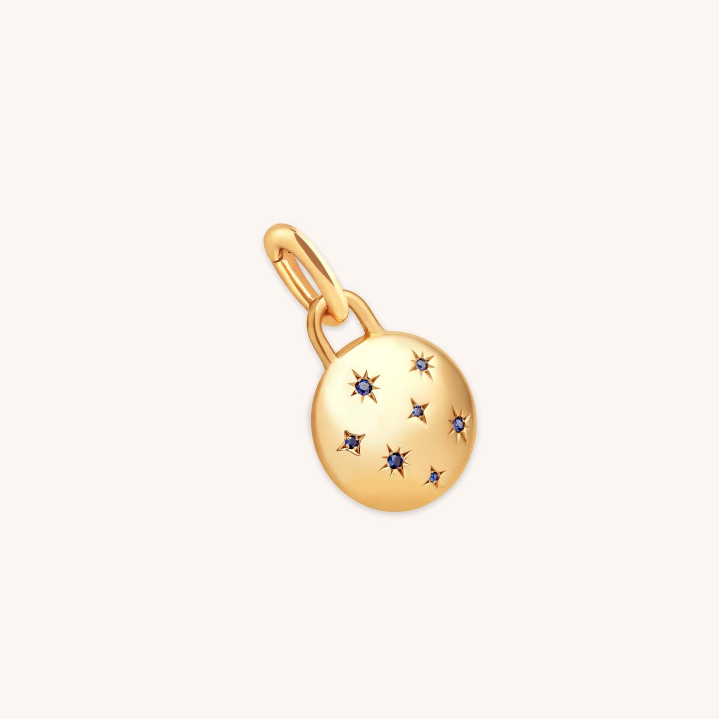 Vintage Square Moon Stainless Steel PVD Gold Plated Pendant Charm Bar with Cable Chain