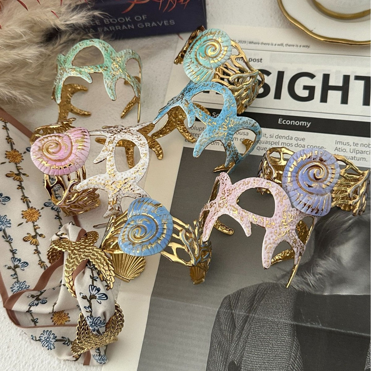 Starfish Stainless Steel Plated Bracelet for Women