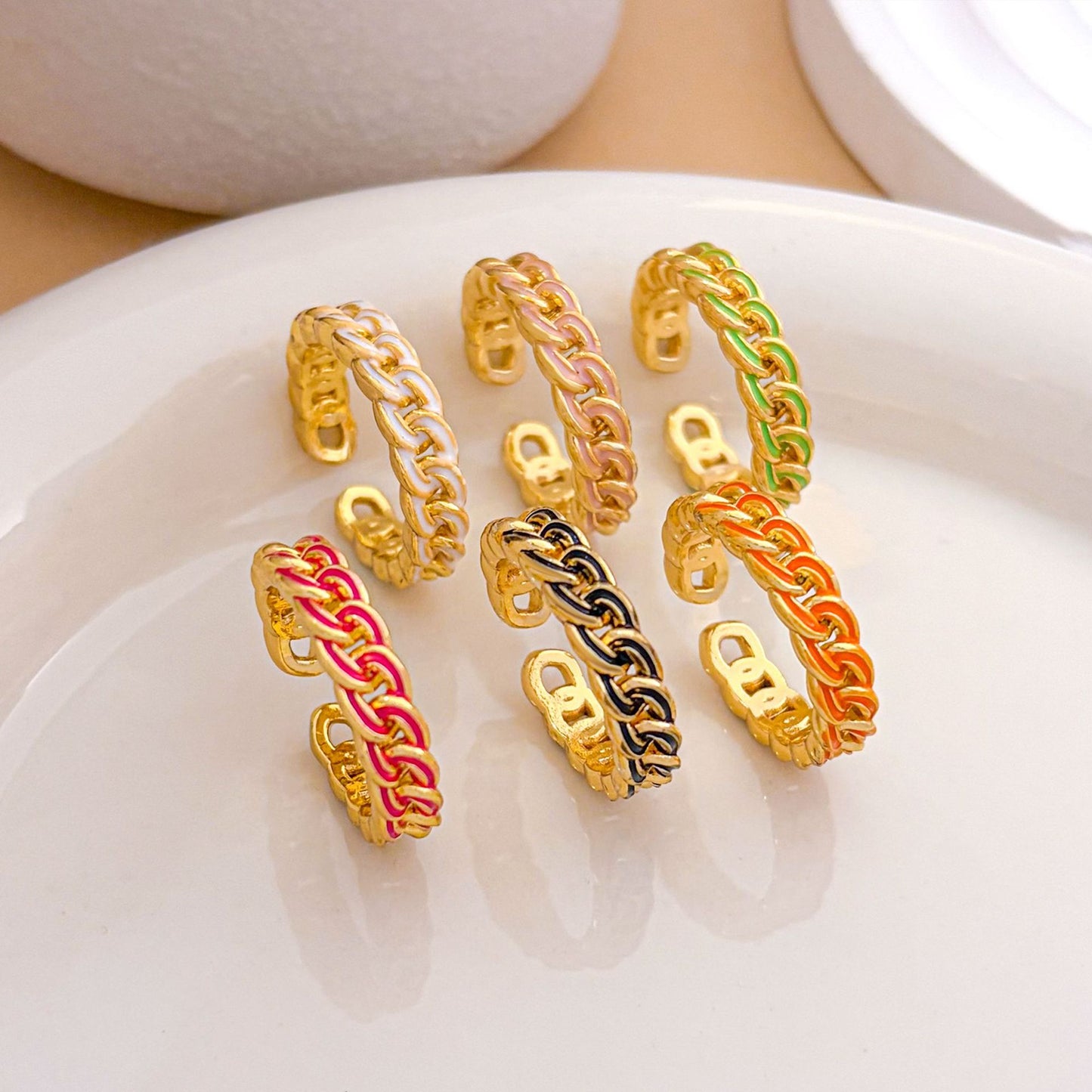 Minimalist Elegant Gold Plated Brass Rope Weave Heart Butterfly Bow Adjustable Ring for Women