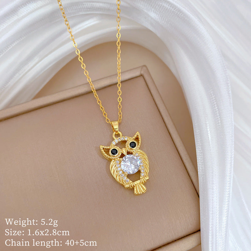 Collana Minimalista Geometrica in Acciaio al Titanio con Pendente in Rame Placcato Oro su Catena a Maglie per Uomo e Donna