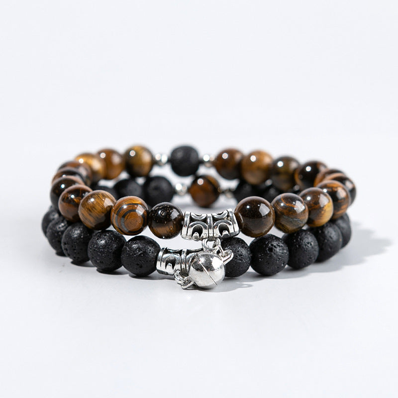 Minimalist Heart Agate Plated Bracelet Set for Unisex