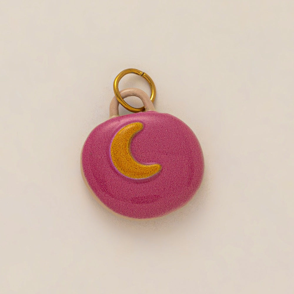 Vintage Rainbow Star Moon Plated Brass Shoe Charm