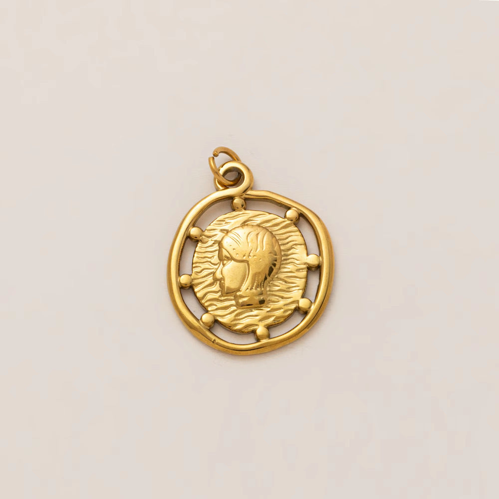 Luxury Casual 18K Gold PVD Stainless Steel Star Geometric Pendant Necklace with Sun Moon Planet Rainbow Elements