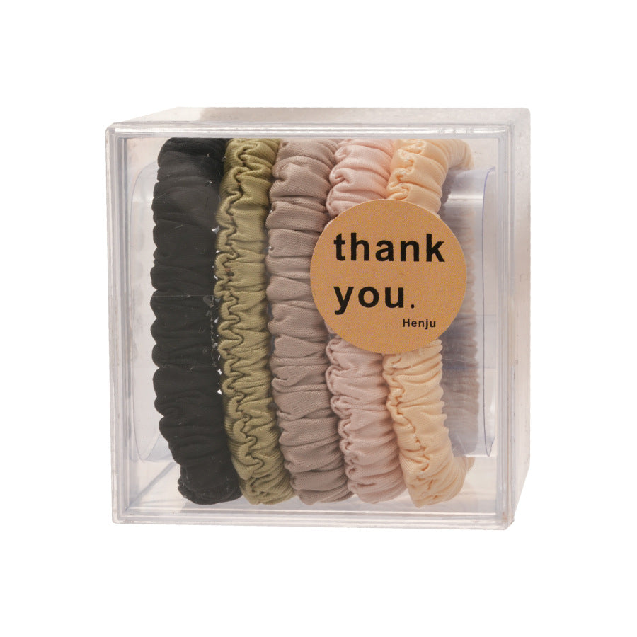 Minimalist Fabric Hair Tie Set for Ponytail with High Elasticity and Round Geometric Design for Everyday Commuting