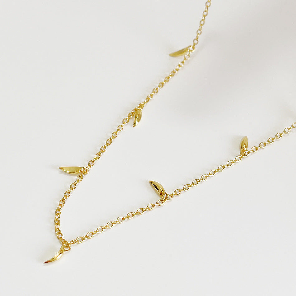 Collar minimalista dulce geométrico trenzado de plata de ley 925 con colgante de borla en cadena de bolas, chapado en oro de 18 quilates