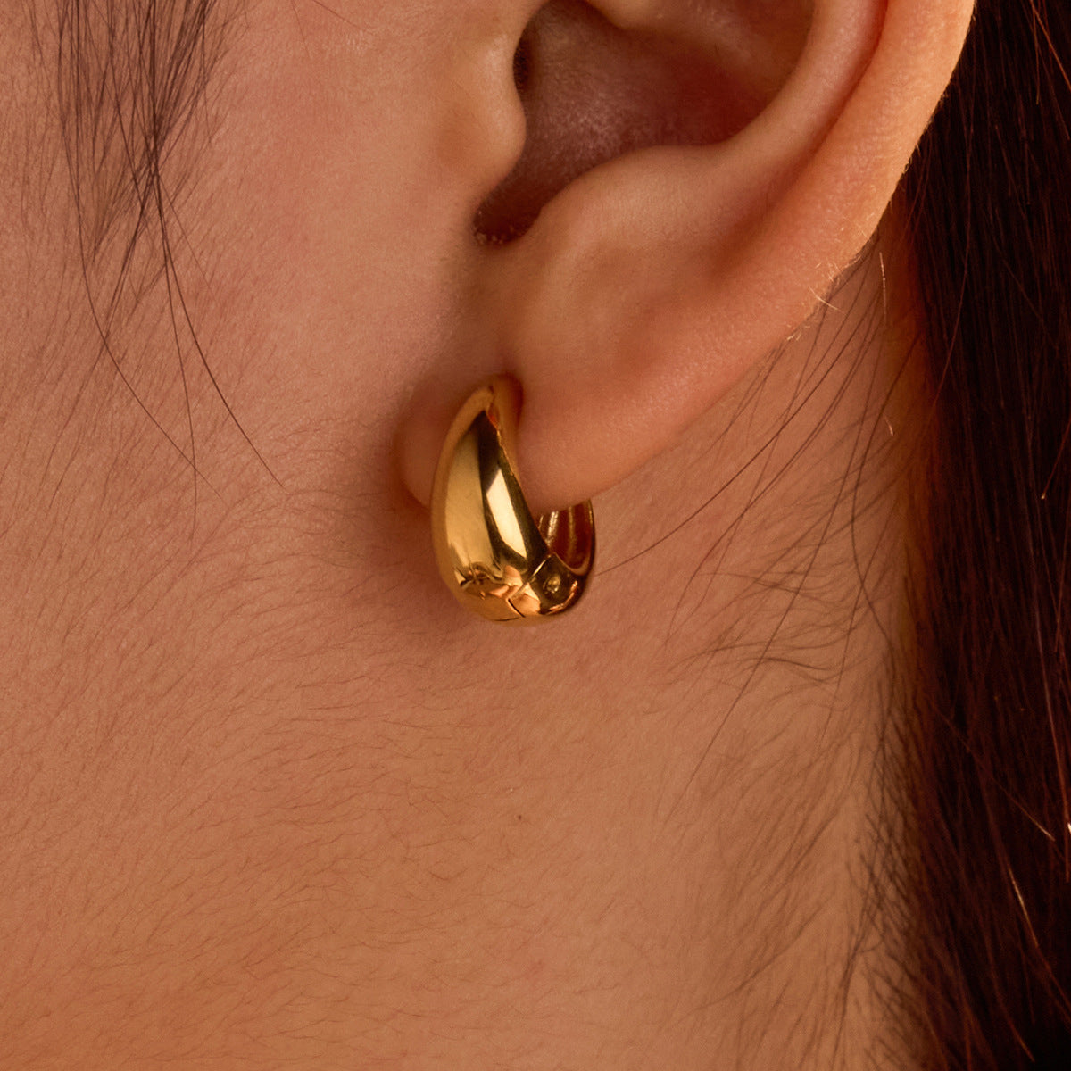 Modernos pendientes de acero inoxidable con forma de U, estilo vintage y diseño geométrico, para mujer, con acabado chapado