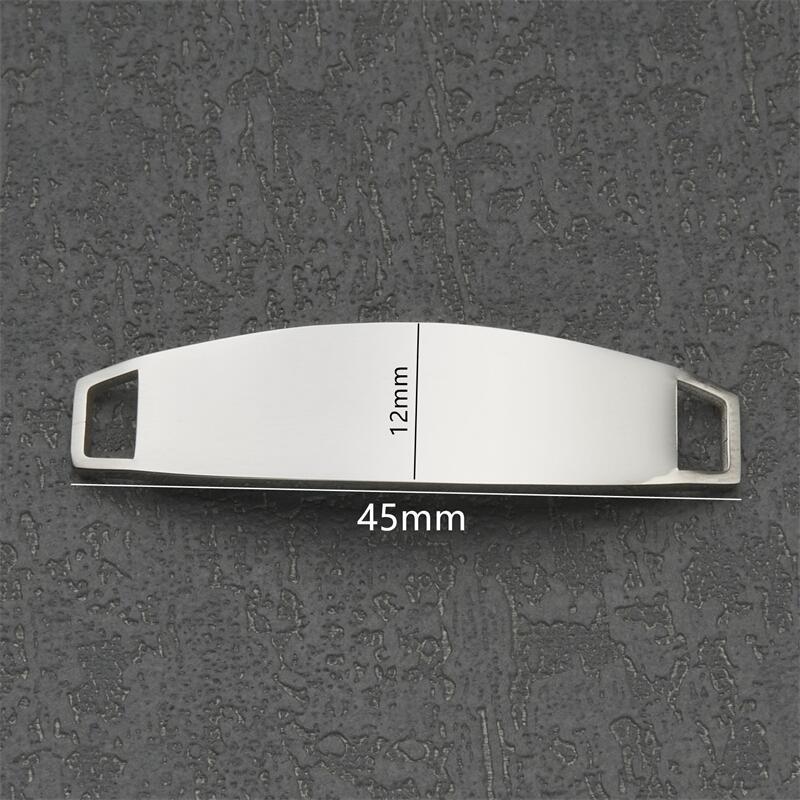 Ciondolo Bar Piatto Curvo in Acciaio Inossidabile con Olio a Goccia per Bracciale Fai-da-te