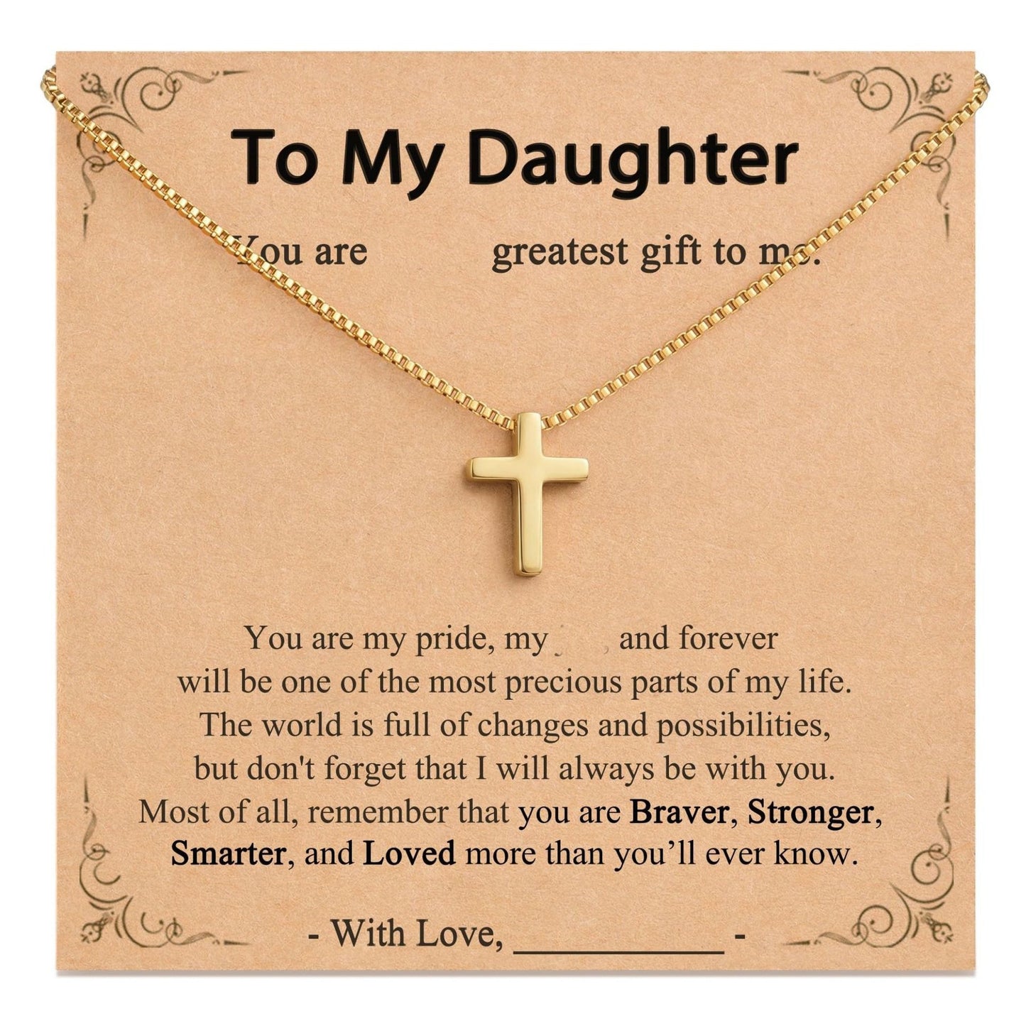 Minimalist Stainless Steel Cross Pendant Necklace Plated Box Chain Unisex Jewelry