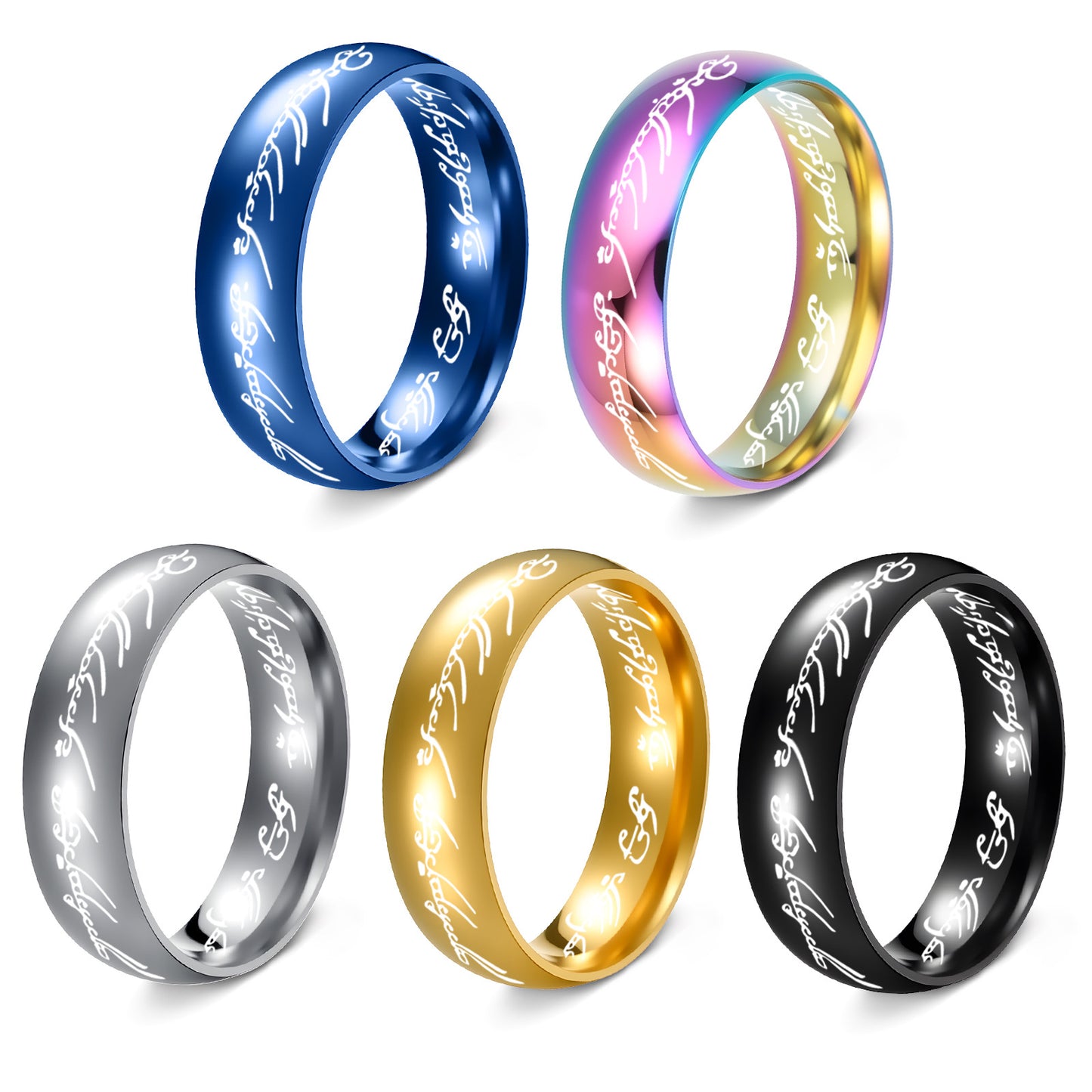Vintage Stainless Steel Plated Letter Number Ring Unisex