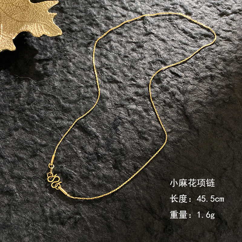 Minimalist Gold Plated Titanium Steel Beaded Necklace Round Pendant Unisex