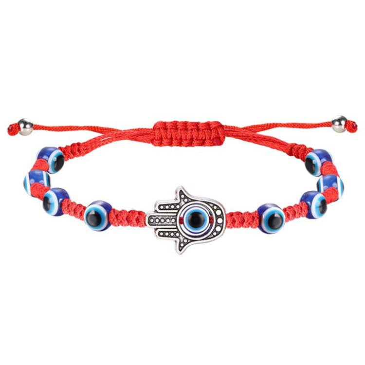 Vintage Bohemian Geometric Evil Eye Woven Rope Bracelet Unisex Adjustable Handmade Bangle