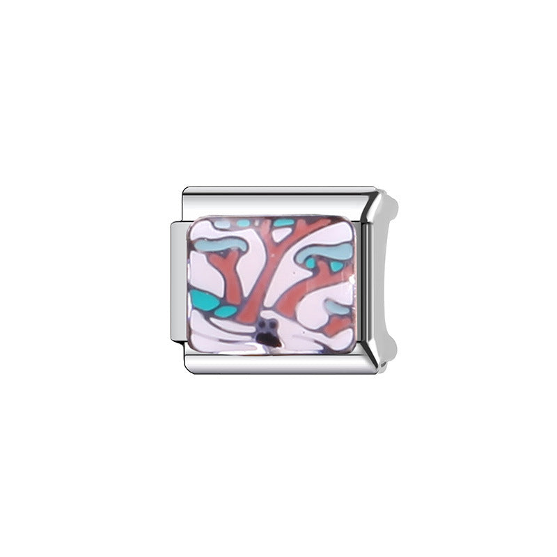 Sweet Cartoon Character Stainless Steel Plated DIY Charm Bar Watch Strap
