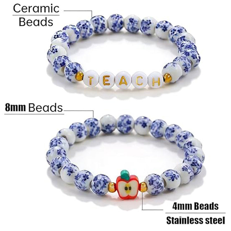 Fashion Geometric Apple Ceramic Bracelet for Women