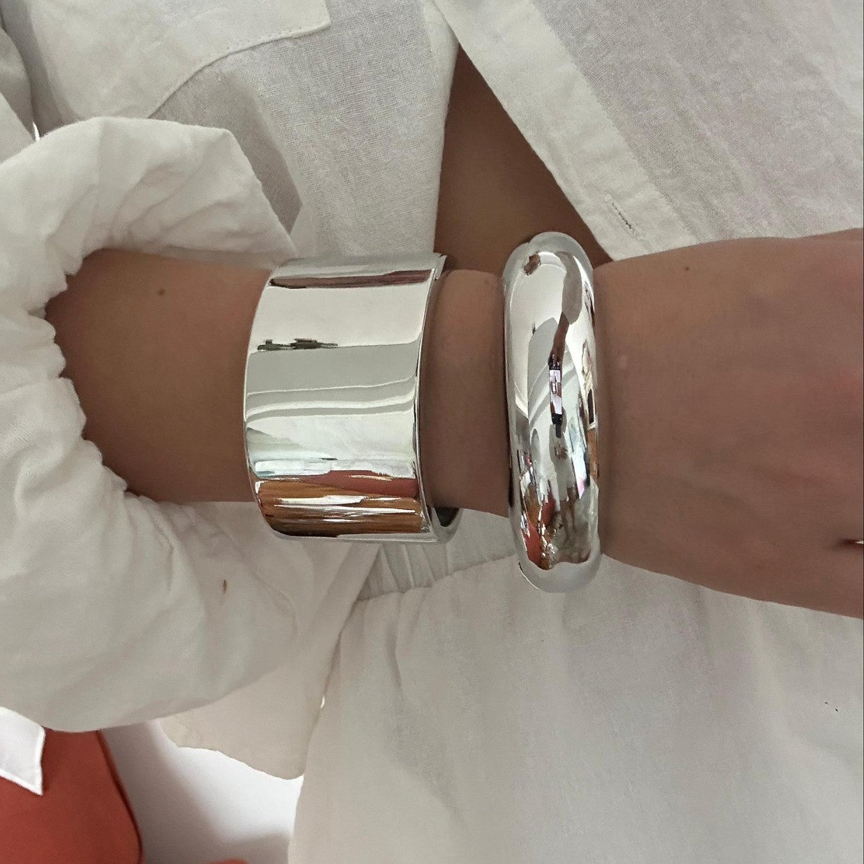 Minimalist Geometric Alloy Plated Cuff Bracelet for Women
