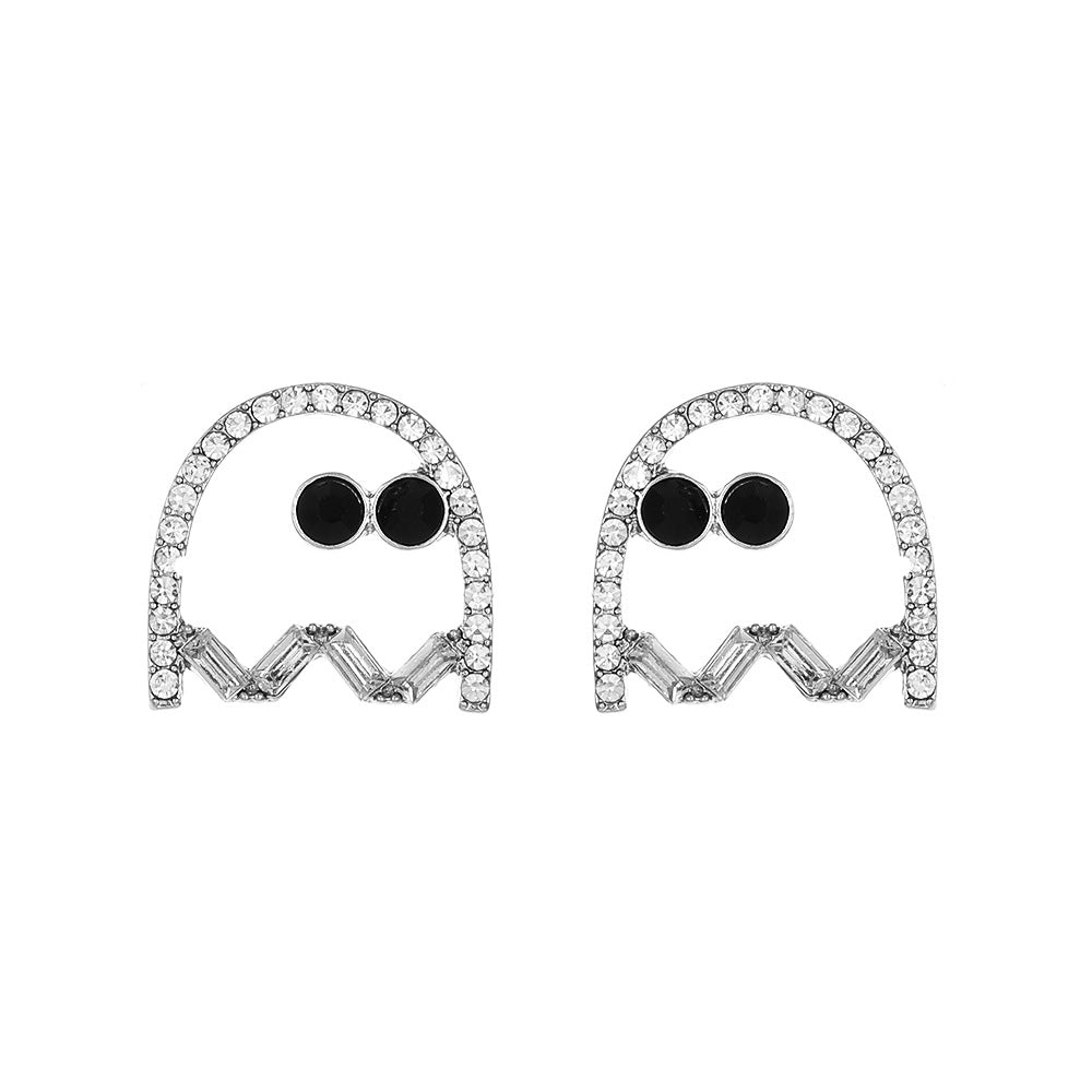 Pendientes de aleación con diseño de calabaza y calavera, estilo punk, chapados en oro, para mujer, temáticos de Halloween