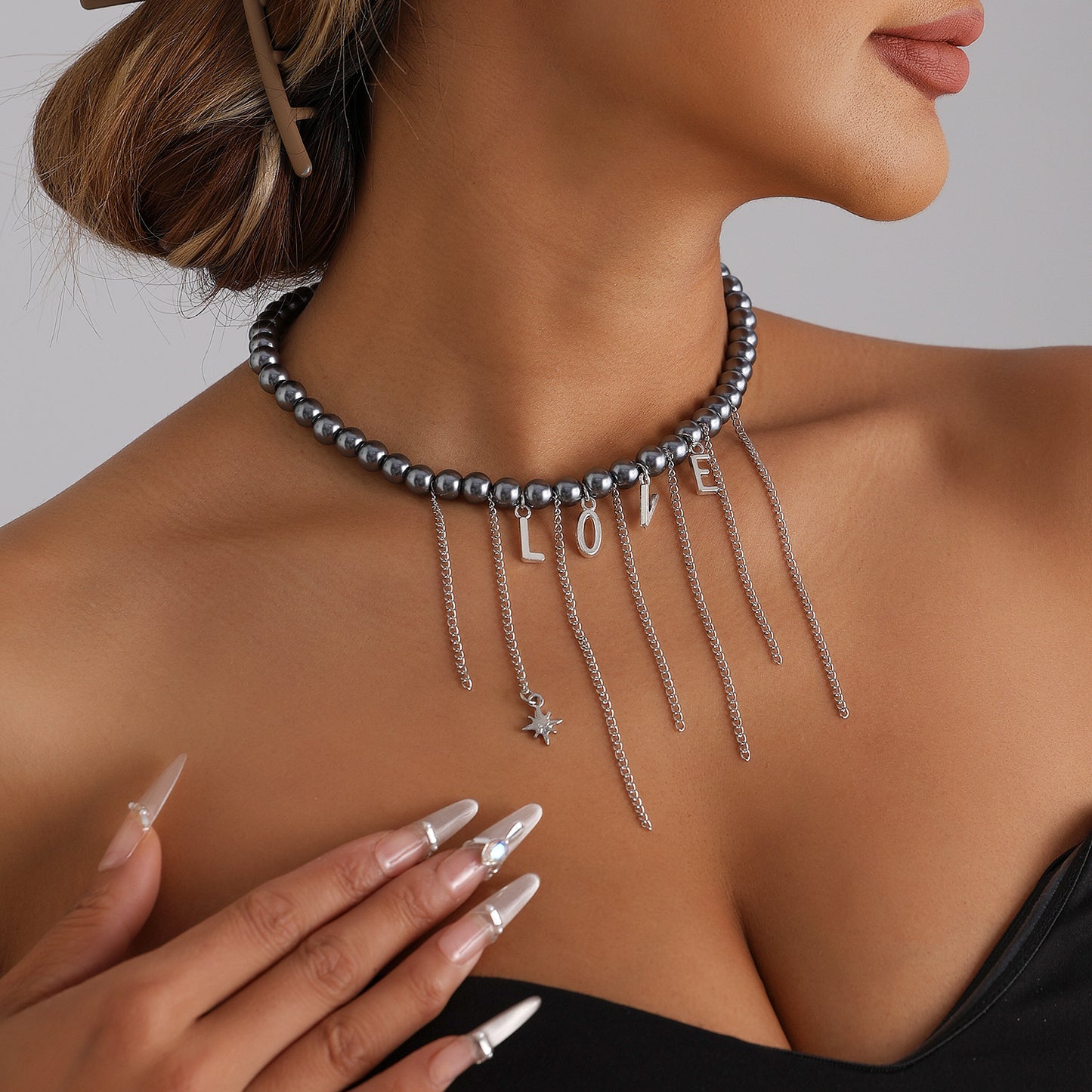 Casual Geometric Letter Alloy Plated Baking Varnish Necklace for Women