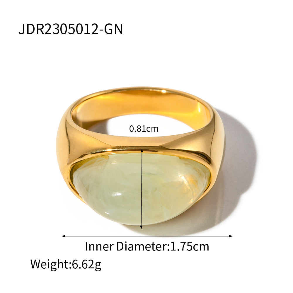 Geometric Heart Plated Stainless Steel Ring for Women
