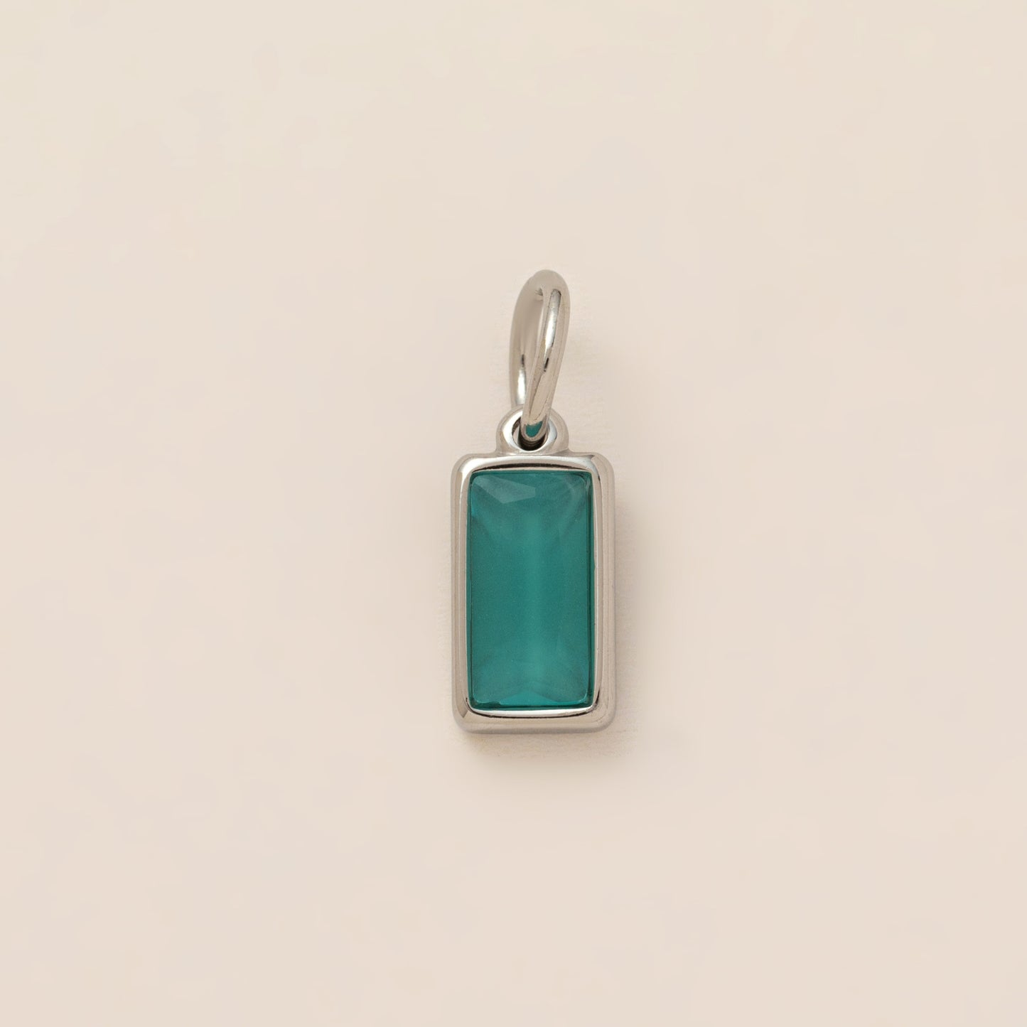 Minimalist 18K Gold Plated Round Square Geometric Gemstone Pendant Necklace for Unisex