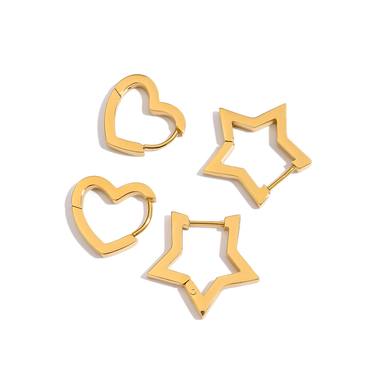 Orecchini a perno a forma di stella minimalisti in acciaio inossidabile placcato da donna