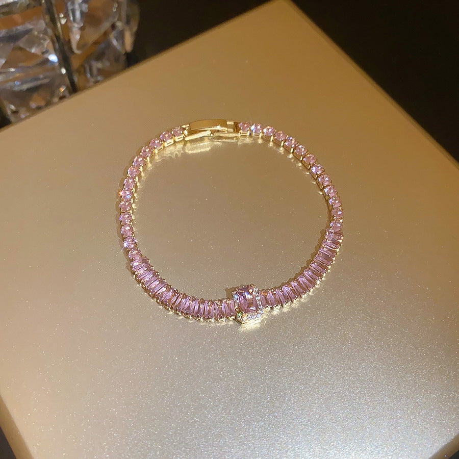 Elegant Gold Plated Brass Butterfly Floral Cubic Zirconia Bracelet for Women