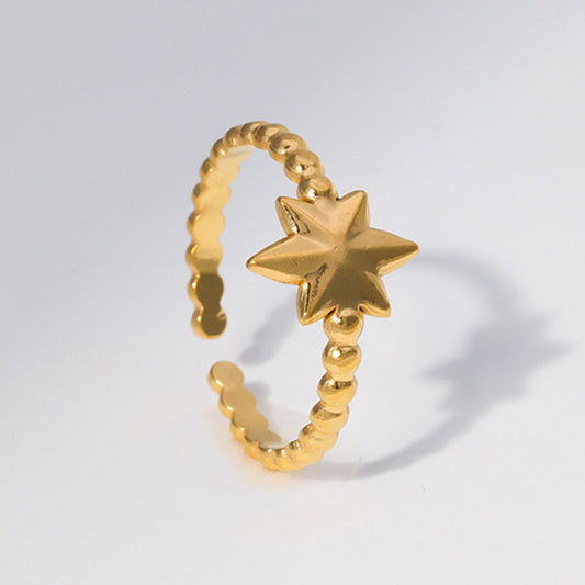 Minimalist Star Shaped Stainless Steel Ring for Women
