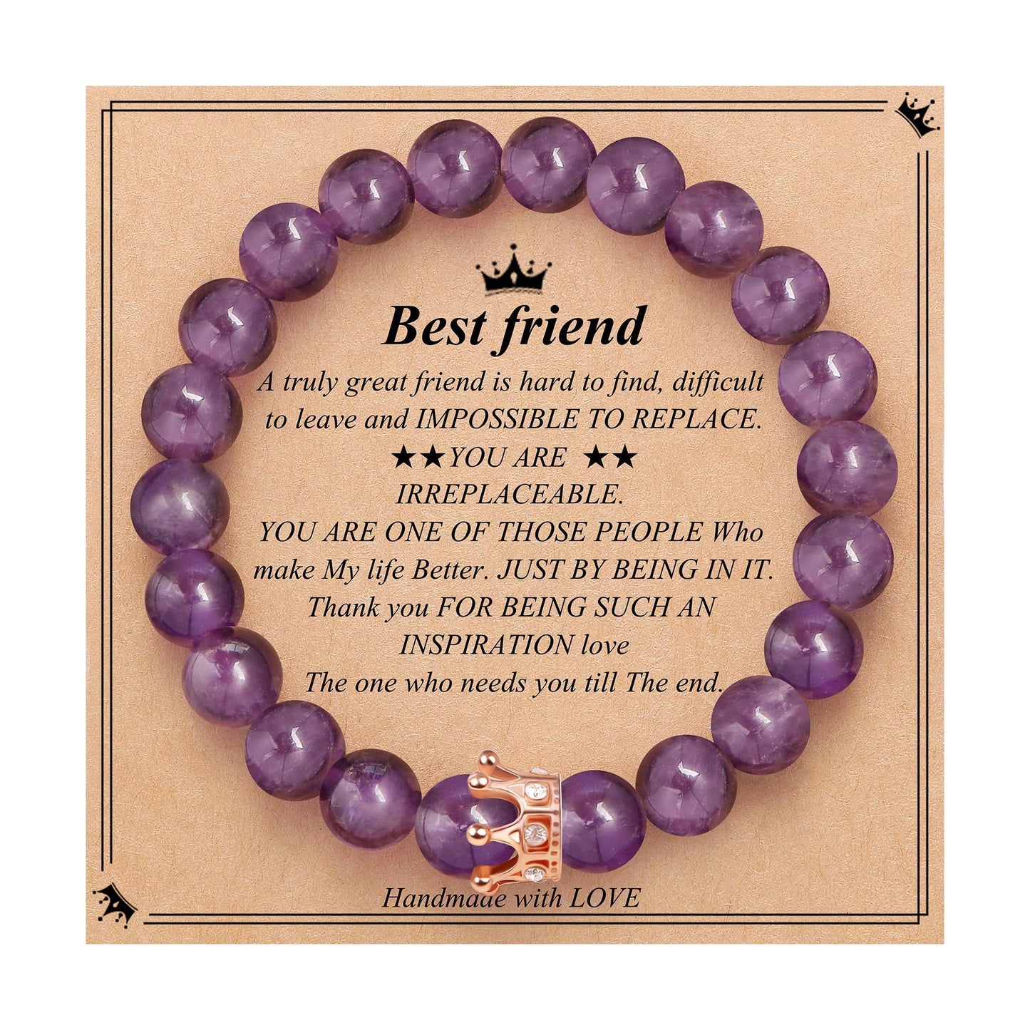 Elegant Crown Brass Bracelet with Natural Agate and Rhodochrosite Beads