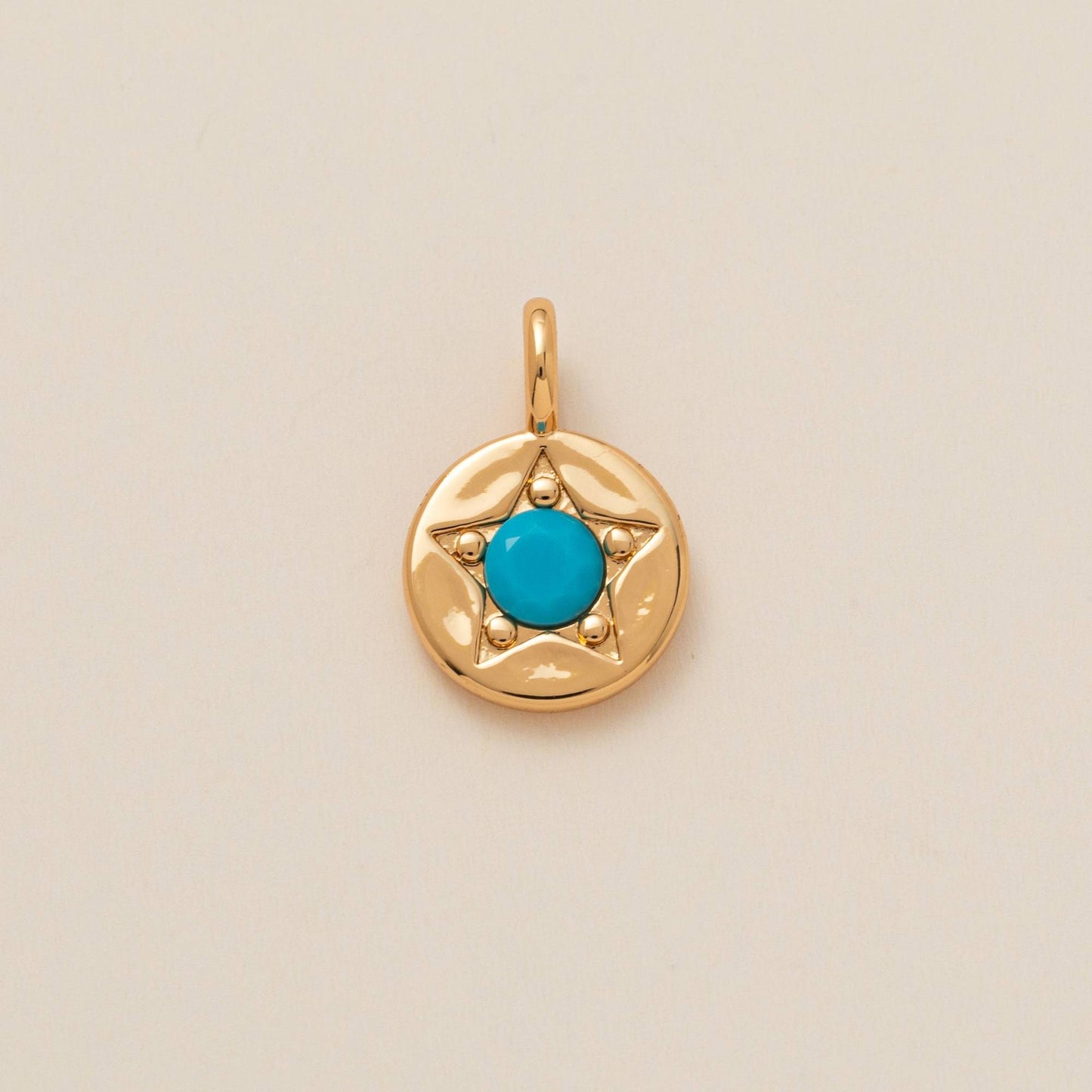 Elegant Square Brass Charm Bar with Gemstone and Cubic Zirconia Inlay for Women