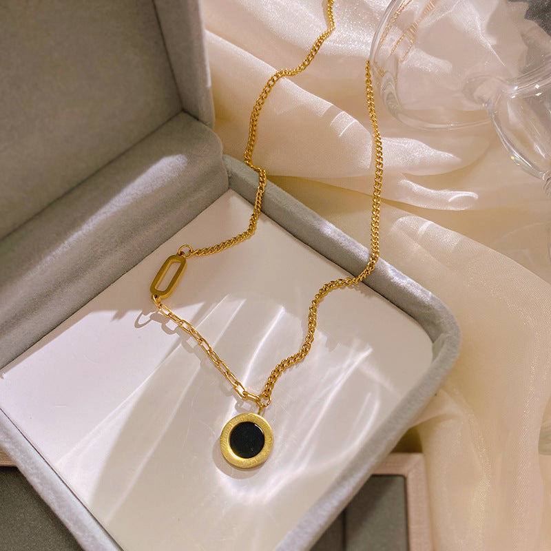 Elegant Gold Plated Round Titanium Steel Necklace for Unisex