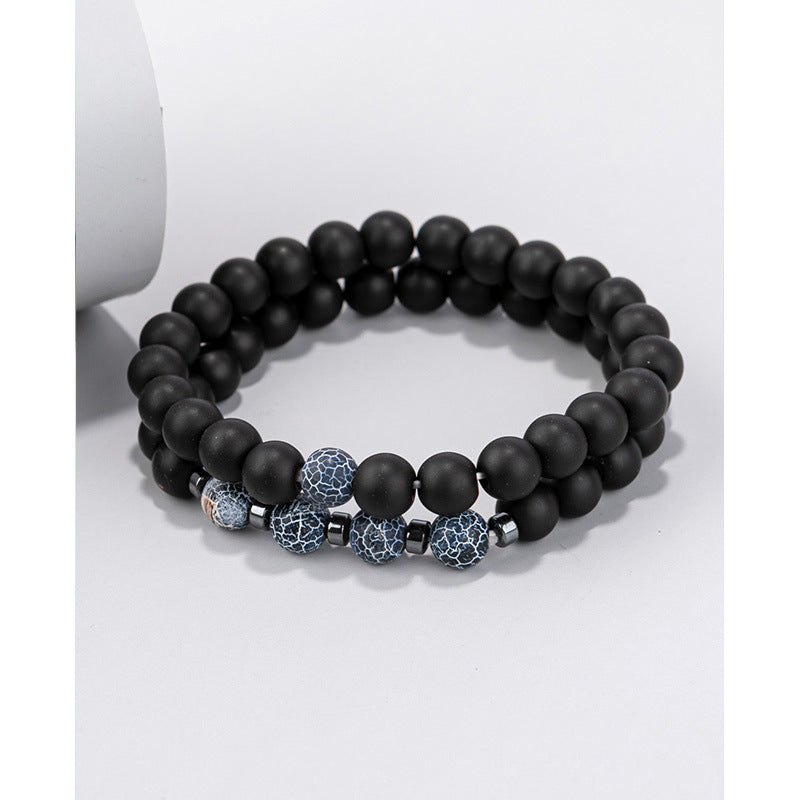 Minimalist Heart Agate Plated Bracelet Set for Unisex