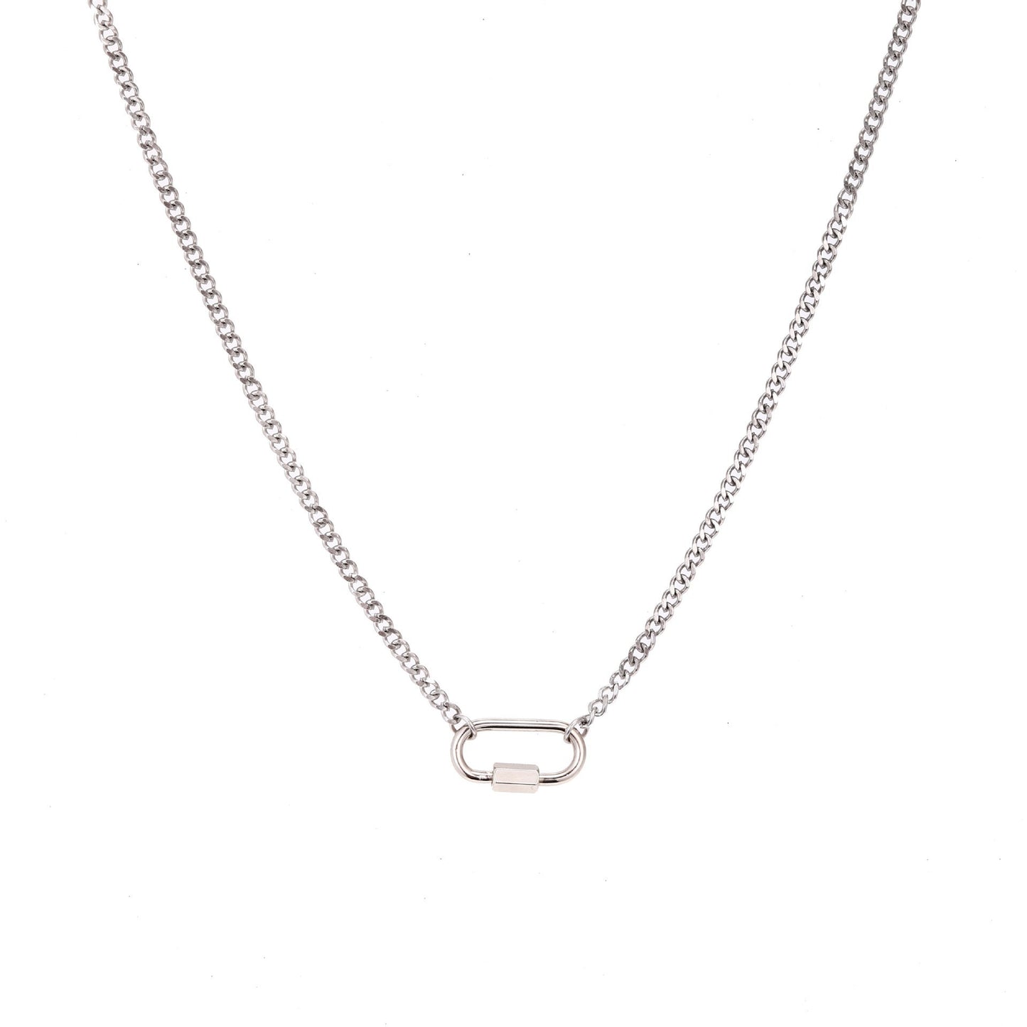 Minimalist Round Square Brass Plated 18K Gold Pendant Necklace
