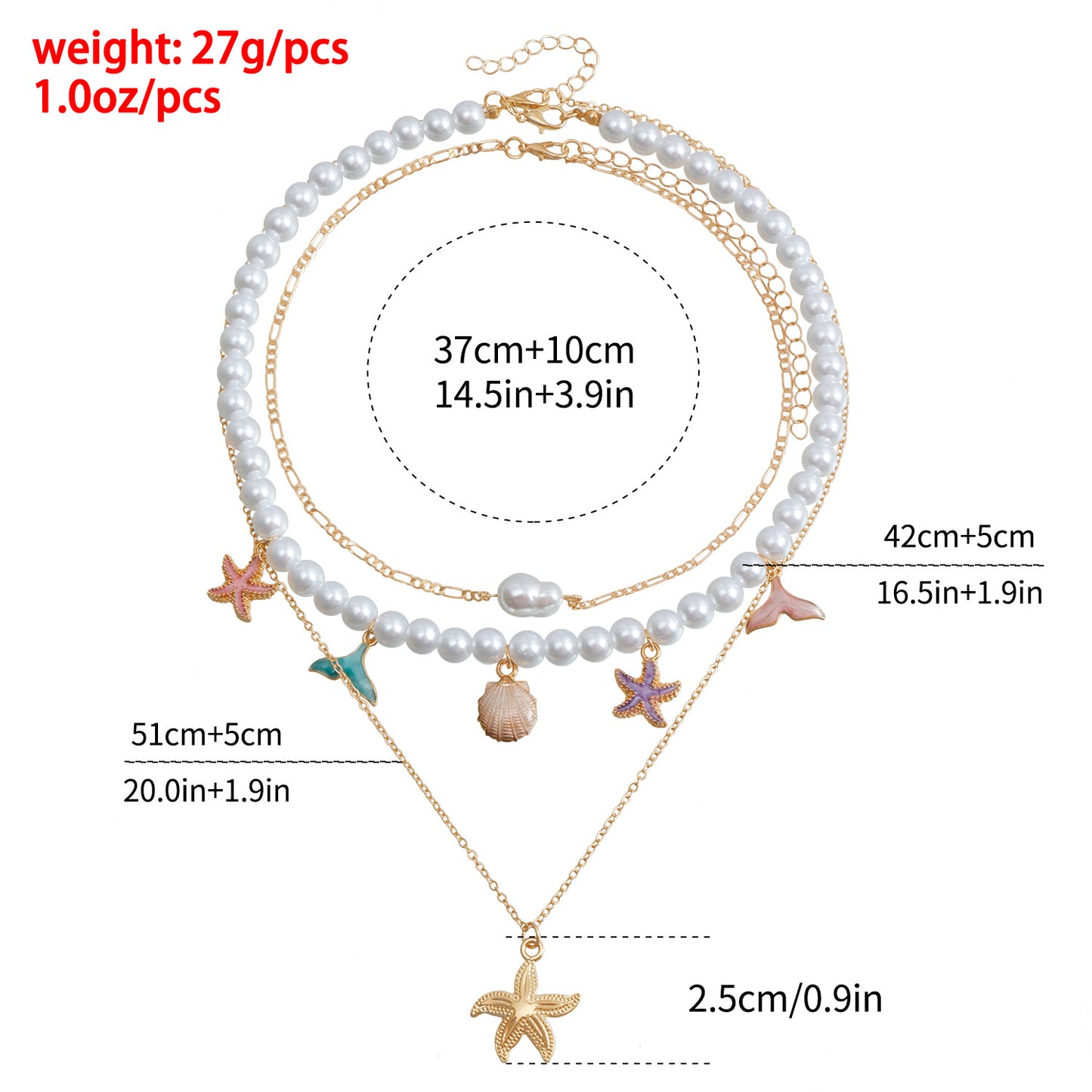 Vintage Ocean-Inspired Starfish and Seashell Pendant Necklace for Women with Alloy Chain and Electroplated Finish