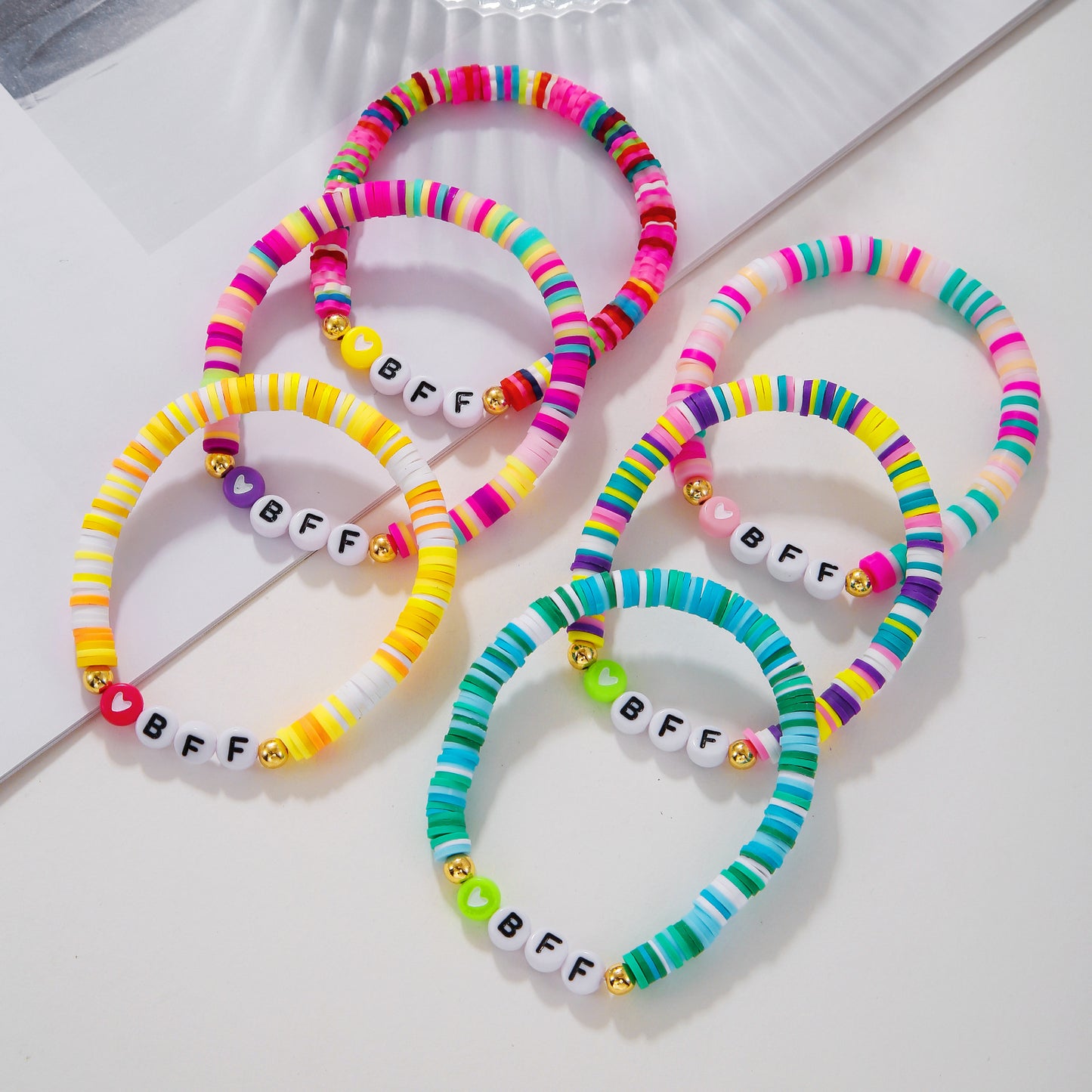 Casual Geometric Heart Letter Resin Brass Acrylic Bracelet for Unisex