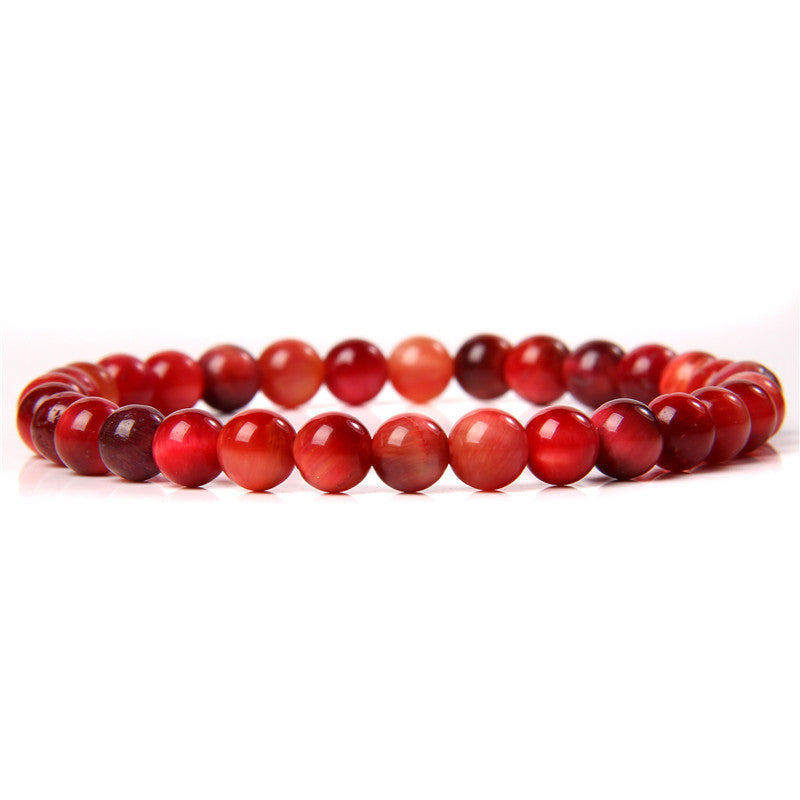 Sweet Natural Gemstone Round Beaded Stretch Bracelet Unisex