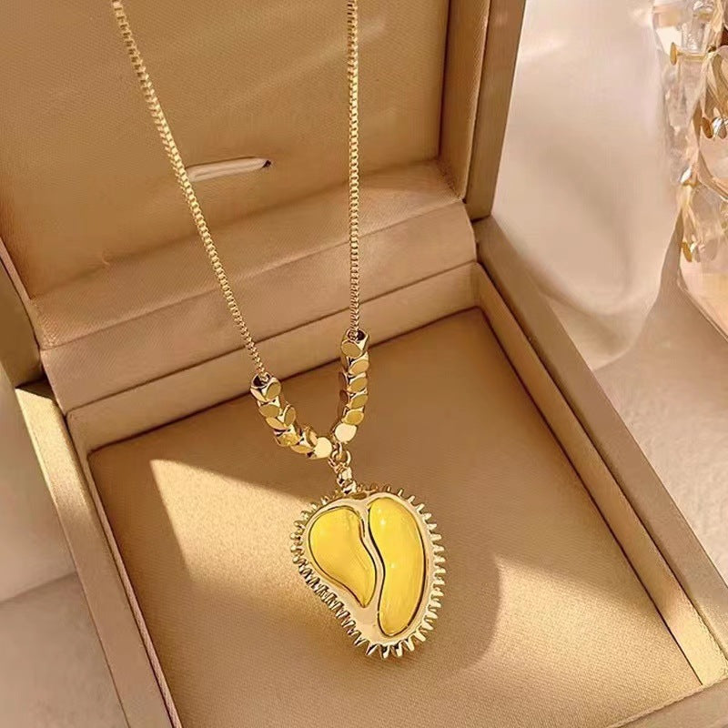 Collar Minimalista de Durian Geométrico para Mujer, Cadena de Eslabones Chapada en Acero de Titanio con Cadena de Caja