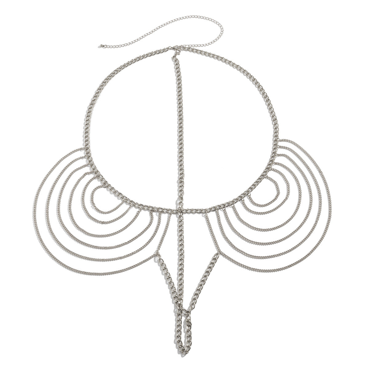 Hip-hop Minimalist Geometric Aluminum Alloy Plated Body Chain Set with Gemstone Inlay for Women