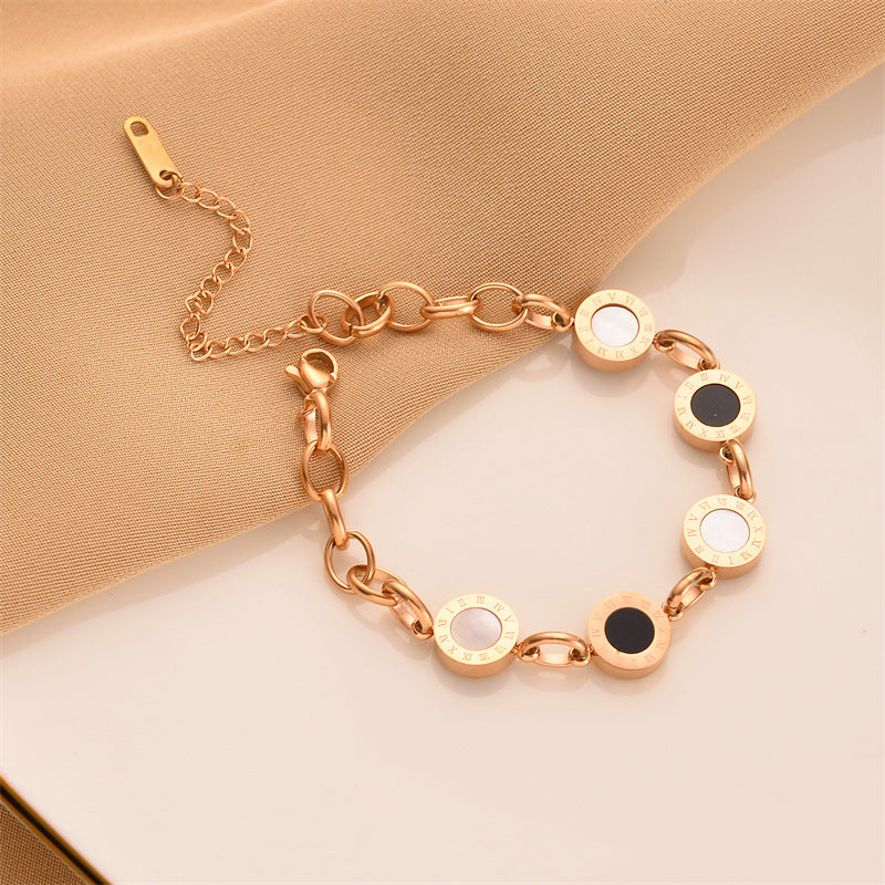 Bracciale Minimalista in Acciaio al Titanio a Forma di Foglia per Donna e Uomo con Finitura Placcata, Gioielli Versatili in Acciaio Inossidabile