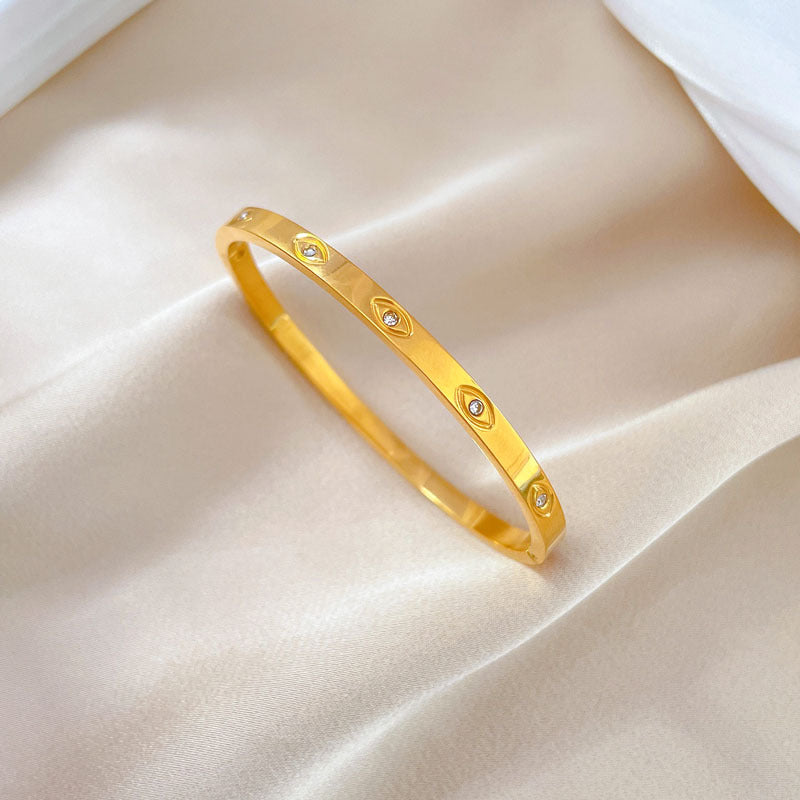Bracciale Minimalista Vintage in Acciaio al Titanio con Accenti di Zirconi Marchesi