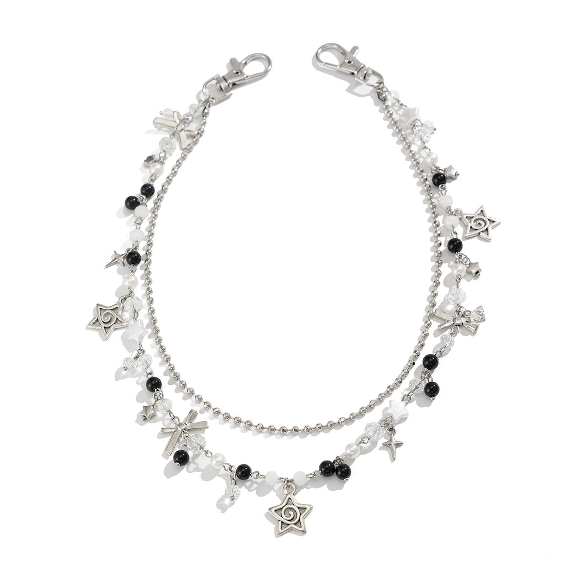 Punk Hip-hop Star Pearl Polished Iron Waist Chain